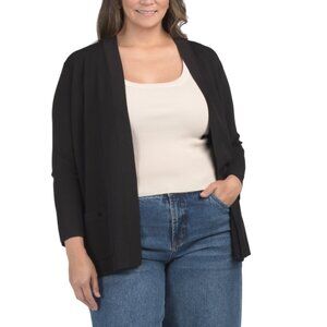ANNE KLEIN Anne Black Plus Malibu Cardigan